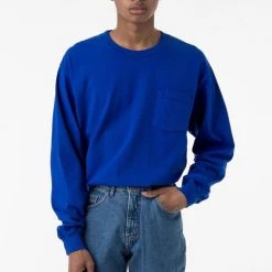 Los Angeles Apparel 1810GD Mix - Long Sleeve Garment Dye Pocket T-Shirt Unisex