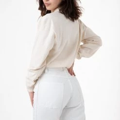 Los Angeles Apparel Women's 1804GD - Long Sleeve Garment Dye Cropped Mockneck