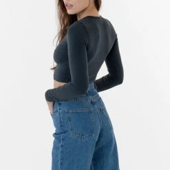 Los Angeles Apparel 83079GD - Garment Dye Long Sleeve Crop Top