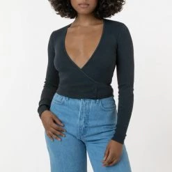 Los Angeles Apparel Women's 3373GD - Heavy 2x1 Rib Wrap Top