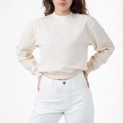 Los Angeles Apparel Women's 1804GD - Long Sleeve Garment Dye Cropped Mockneck