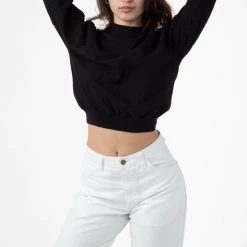 Los Angeles Apparel Women's 1804GD - Long Sleeve Garment Dye Cropped Mockneck