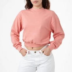 Los Angeles Apparel Women's 1804GD - Long Sleeve Garment Dye Cropped Mockneck