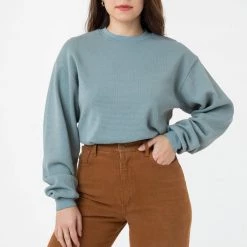 Los Angeles Apparel Women's TX407GD Unisex - Long Sleeve Heavy Thermal Crew Neck