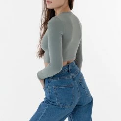 Los Angeles Apparel 83079GD - Garment Dye Long Sleeve Crop Top