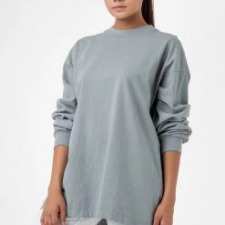 Los Angeles Apparel 1406GD Mix - Long Sleeve Garment Dye Mockneck T-Shirt
