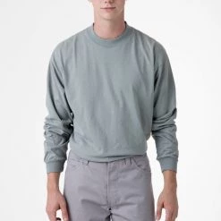 Los Angeles Apparel Men's 1406GD - Long Sleeve Garment Dye Mockneck T-Shirt