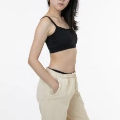 Los Angeles Apparel Women's FF016 - Poly Cotton Cropped Spaghetti Tank Top