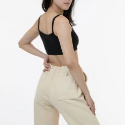 Los Angeles Apparel Women's FF016 - Poly Cotton Cropped Spaghetti Tank Top