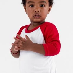 Los Angeles Apparel Kid's FF0053 - Infant 3/4 Sleeve Poly Cotton Raglan