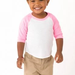 Los Angeles Apparel Kid's FF0053 - Infant 3/4 Sleeve Poly Cotton Raglan