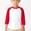 Los Angeles Apparel FF1053 - Toddler 3/4 Sleeve Poly Cotton Raglan Kid's