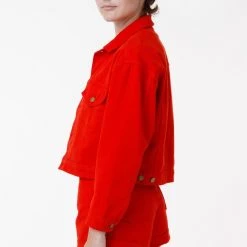 Los Angeles Apparel RBDW03GD - Garment Dye Cropped Bull Denim Jacket (Limited Edition) Women's