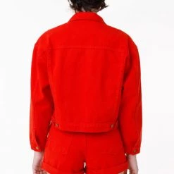 Los Angeles Apparel RBDW03GD - Garment Dye Cropped Bull Denim Jacket (Limited Edition) Women's