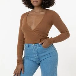 Los Angeles Apparel Women's 3373GD - Heavy 2x1 Rib Wrap Top