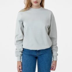 Los Angeles Apparel Women's HF07GD Unisex - 14oz. Garment Dye Heavy Fleece Pullover Crewneck Sweatshirt