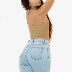 Los Angeles Apparel RFK406 - Viscose Nylon Cropped V-Neck Halter Top 18 Los Angeles Apparel RFK406 - Viscose Nylon Cropped V-Neck Halter Top