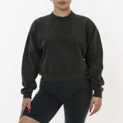 Los Angeles Apparel HF06GD - 14 Oz Pigment Dye Heavy Fleece Cropped Mock Neck Pullover