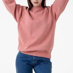 Los Angeles Apparel Women's HF07GD Unisex - 14oz. Garment Dye Heavy Fleece Pullover Crewneck Sweatshirt