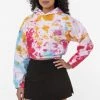 Los Angeles Apparel CF399TD - Tie Dye Cropped Pullover Hoodie