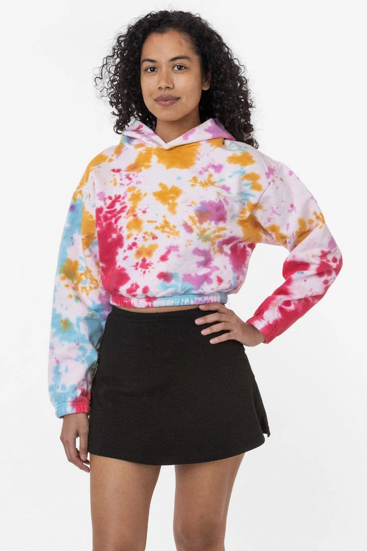 Los Angeles Apparel CF399TD - Tie Dye Cropped Pullover Hoodie 3 Los Angeles Apparel CF399TD - Tie Dye Cropped Pullover Hoodie