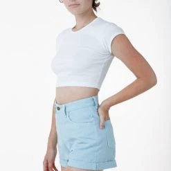 Los Angeles Apparel RBDW05GD - Bull Denim Garment Dye Cuff Short (Limited Edition) Women's