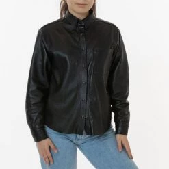 Los Angeles Apparel RLH3027 - Leather Button Up