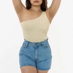 Los Angeles Apparel 43089 - Baby Rib One Shoulder Top Women's