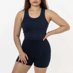 Los Angeles Apparel 4328 - Sporty Baby Rib Crop Tank Women's