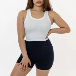 Los Angeles Apparel 4328 - Sporty Baby Rib Crop Tank Women's