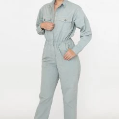 Los Angeles Apparel RJC3207GD - Cotton Poplin Utility Jumpsuit