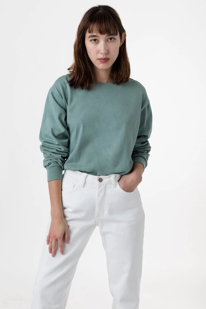 Los Angeles Apparel 1807GD Unisex - 6.5oz Long Sleeve Garment Dye Crew Neck T-Shirt 14 Los Angeles Apparel 1807GD Unisex - 6.5oz Long Sleeve Garment Dye Crew Neck T-Shirt