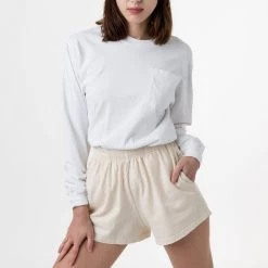 Los Angeles Apparel 1810GD Unisex - Long Sleeve Garment Dye Pocket T-Shirt