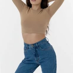 Los Angeles Apparel 83079GD - Garment Dye Long Sleeve Crop Top