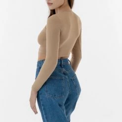 Los Angeles Apparel 83079GD - Garment Dye Long Sleeve Crop Top