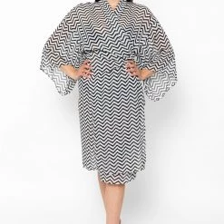 Los Angeles Apparel RPCH01 - Printed Chiffon Kimono Robe