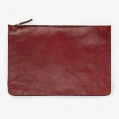 Los Angeles Apparel RLH3413 - Large Leather Zip Pouch Women's