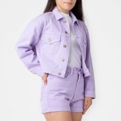 Los Angeles Apparel RBDW03GD - Garment Dye Cropped Bull Denim Jacket