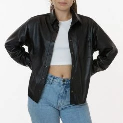 Los Angeles Apparel RLH3027 - Leather Button Up