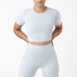 Los Angeles Apparel 83078GD - Garment Dye Short Sleeve Crop Top Women's