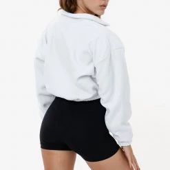 Los Angeles Apparel PF306 - Cropped Polar Fleece Half Zip Pullover Women's