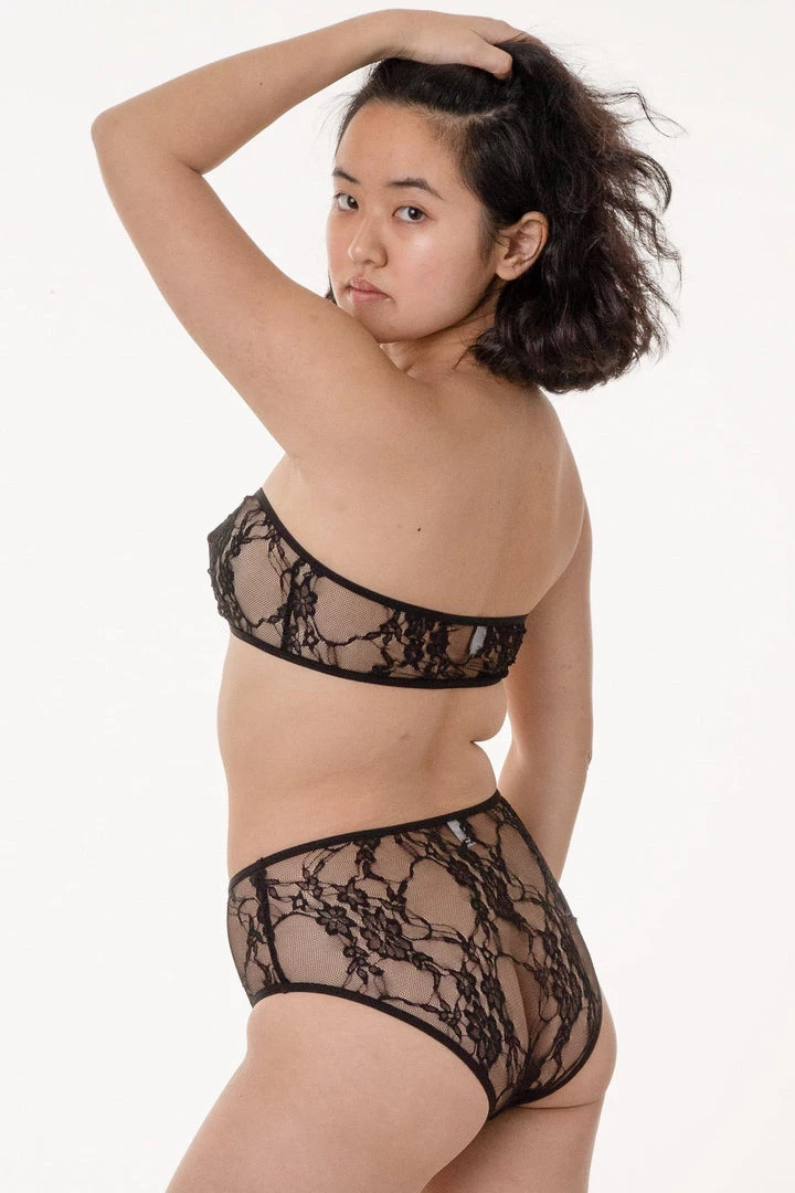 Los Angeles Apparel FNS98 - Floral Lace Ruched Tube Bra 5 Los Angeles Apparel FNS98 - Floral Lace Ruched Tube Bra