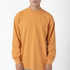 Los Angeles Apparel 1406GD Mix - Long Sleeve Garment Dye Mockneck T-Shirt