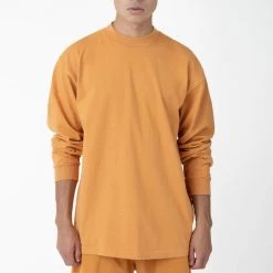 Los Angeles Apparel Men's 1406GD - Long Sleeve Garment Dye Mockneck T-Shirt