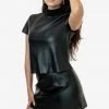 Los Angeles Apparel RLTH3401 - Leather Mockneck Tee Women's 1 Los Angeles Apparel RLTH3401 - Leather Mockneck Tee Women's