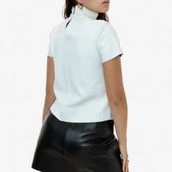 Los Angeles Apparel RLTH3401 - Leather Mockneck Tee Women's