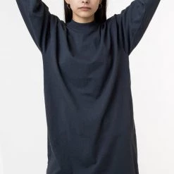 Los Angeles Apparel Women's 1837GD - Long Sleeve Garment Dye Mockneck Dress