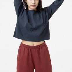 Los Angeles Apparel 1839GD - Long Sleeve Garment Dye Cropped T-Shirt