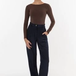 Los Angeles Apparel Women's RSAPP350 - Poly Pleated Straight Leg Pant