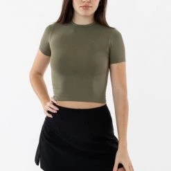 Los Angeles Apparel RN378 - Nylon Short Sleeve Crewneck Fitted Tee